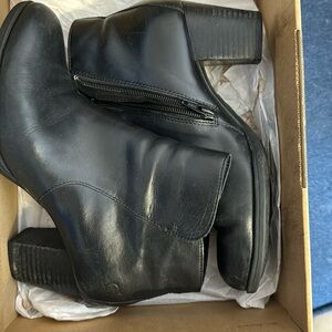 Born Alter Black Leather Ankle Boots